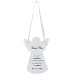 Guardian Angel Ruban à Suspendre avec Inscription « Thank You » - Plaque significative pour Souvenir pour Pendaison de crémaillère, Noël, Nouvel an - Céramique - Blanc - Taille Unique