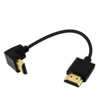 15Cm Hdmimale Amale Court Cable 90 Degres Vers Le Haut A Angle Droit Le Hdmi 2.0 Adaptateur Cable Prend En Charge 4K@60Hz Pour Raspberry Pi,Tablette,Appareil Photo,Etc.(Black Up)