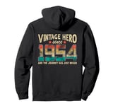 Vintage Hero Born 1954 The Journey Has Just Begun Birthday Pullover Hoodie