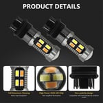 2X Led-Valo Kaksivärinen Polttimo 1157 Bay15d P21/ 5W T25 3157 20Smd Canbus Auton Jarru Peruutusvalo Suuntavilkku Valkoinen Keltainen A