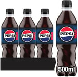 Pepsi Max Zero Sugar 500ml Pack of 24 - Low Calorie, Vegan, Fizzy Drink