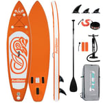 FunWater Stand Up Paddle Board Gonflable Planche de Surf Sup Planche de Surf complète Accessoires Pagaie réglable, Pompe, Sac à Dos de Voyage ISUP, Corde, Sac étanche, Planche de Surf à pagaie Adulte