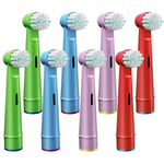 GENKENT 8 Pcs Kids Toothbrush Head Compatible with Braun Oral B Kids Electric Toothbrushes, Extra Soft Bristle for Sensitive