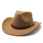 Roll up Brim Naisten Miesten Villa Western Cowboy Hattu Gentleman Jazz Sombrero Hombre Lippalakki Cowgirl Bowler Cap 56 58cm