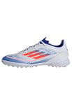 adidas Mixte F50 League Football Boots Turf Chaussures, Cloud White/Solar Red/Lucid Blue, 38 2/3 EU