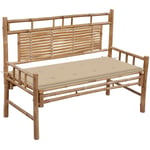 Design In - Banc de jardin,Banquette de jardin avec coussin 120 cm Bambou CFW14021