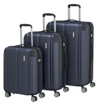 travelite Set de valises à 4 roulettes, avec Serrure TSA + pli d'extension (sauf Taille S), série de Bagages City : Valise Trolley Robuste à Coque Dure avec Surface résistante aux Rayures