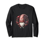 Love Gnome Valentines Day Wreath For Her With Cute Hearts Long Sleeve T-Shirt