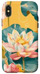 Coque pour iPhone X/XS Jaune Pop Art Imprimé Animal Fleur Lotus Éléments Célestes