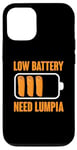 Coque pour iPhone 15 Batterie faible nécessitant un design lumpia pour un amateur de lumpia