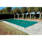 Bâche Hivernage 550 g/m² Verte 10,70 x 5,70 m pour Piscine Maximum 10 x 5 m avec Grille d'Evacuation - Direct Usine France