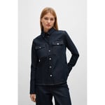 Boss Womenss Stretch-Cotton Denim Shirt in Blue - Size 10 UK