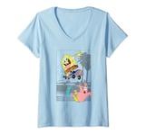 Femme SpongeBob SquarePants & Patrick Skating At The Park Poster T-Shirt avec Col en V