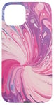 iPhone 15 Plus Swirl Pink Color Illustration Pattern Abstract Art Case