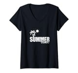 Womens Summer Time Bathing Beach Sun V-Neck T-Shirt