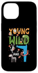 Coque pour iPhone 14 Anniversaire du zoo pour enfant de 7 ans - Animaux de la jungle