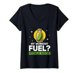 Womens My Workout Fuel? Pickle Juice! Cucumber Vegan Fitness V-Neck T-Shirt