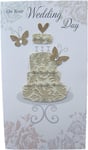 On Your WEDDING DAY A 'cake & butterflies Second Nature Handmade Card