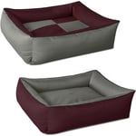 BedDog Max Quattro 2en1, Bordeaux/Gris, XXL env. 120x85 cm,Panier Corbeille, lit pour Chien, Coussin de Chien