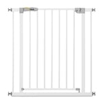 Hauck Safety Gate for Doors and Stairs Open N Stop KD / Pressure Fit / 75 - 80 cm Large / Extendable with Separate Extensions / Metal / White