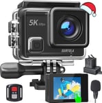 Sf430 Caméra Sport 5K 30Fps 24Mp, Caméra Étanche 40M Et 2 Piles 1350Mah Batteries, Wifi Caméra D'Action Avec Ecran Lcd Tactile, Eis Stabilisateur, Télécommande 2.4 G Et Kit D'Acces[PHO064246]