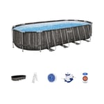 Kit Piscine hors sol tubulaire Bestway Power Steel™ - 732 x 366 x 132 cm - Ovale (Inclus épurateur a Cartouche + échelle +