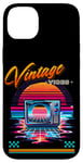 Coque pour iPhone 14 Plus Vintage Vibes Retro CRT TV style années 80 Synthwave