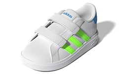 Adidas Grand Court 2.0 CF I Sneaker, FTWR White/Solar Green/Blue Rush, 3 UK