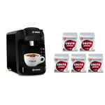 Tassimo by Bosch Suny 'Special Edition' TAS3102GB Coffee Machine,1300 Watt, 0.8 Litre - Black With Costa Cappuccino Bundle x 40 drinks