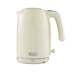 GEEPAS 1.7L Electric Kettle 3000W 360° Rotational Base Cordless Jug Kettle with Rapid Boil Auto Shut Off & Boil Dry Protection, Removable & Washable Filter for Hot Water Coffee Tea, Cream