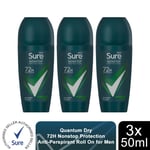 Sure Men Antiperspirant Deodorant Roll On 72H Nonstop Protection, 50ml