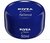 2 x Nivea Cream Face Hands Foot Full Body Dry Skin Moisturiser Cream 50ml NEW UK