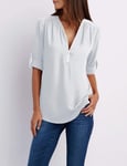 Women Shirts Summer Autumn Casual V-Neck Chiffon Blouse Women Top Camisa Feminina Long Sleeve Black White Ladies Blouses Shirt-White_5Xl