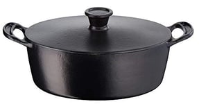 Tefal E2125414 Jamie Oliver Cast Iron Casserole Dish with Lid, Induction, Oval, Stewpot, 30 cm, 5.1 Litre