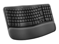 Logitech Ergo Series - Tangentbord - Trådlös - 2.4 Ghz, Bluetooth Le - Azerty - Belgisk - Grafit