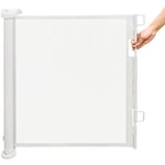 Barriere de Securite Retractable,Améliorer Barrière de Securité Escalier Haloyo Barriere Retractable Enfant,Intérieur et Extérieur,86 x 150 cm,blanc