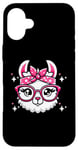 iPhone 16 Plus Llama Pink Bandana Glasses Case