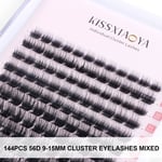 DIY Cluster Eyelash Extensions Kit with Lash Bond & Seal and Applicator, 144 Pcs