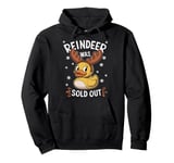 Reindeer Christmas Xmas Duck with Reindeer Antlers Pullover Hoodie