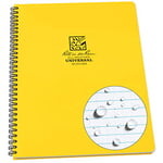 Rite In The Rain Waterproof Paper Notepad Yellow Polydura Cover 84 Pages 42 Sheets Wire Spiral Binding Imperial Ruler 8½ X 11- Inch