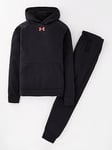 UNDER ARMOUR Boys Training Rival Fleece Tracksuit - Black, Black, Size Xl