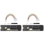 Tlily - 2 PièCes ngff M.2 Vers pci-e 4X Carte de M2 Clé m PCIe X4 avec Indicateur Tension led pci Express 1X 16X Adaptateur