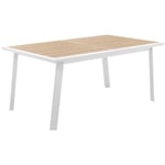 Table de jardin extensible Pavane lin & blanc 10 places en aluminium traité époxy - Hespéride