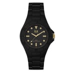 ICE-WATCH - Ice Generation Black Gold - Montre Noire pour Femme avec Bracelet en Silicone - 019143 (Small)