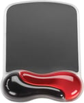 Ergonomic Duo Gel Mouse Mat with Wrist Support - Red/Black, Comfortable Pad