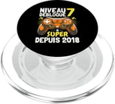 Niveau 7 Débloqué Super Depuis 2018 Anniversaire Gamer PopSockets PopGrip pour MagSafe