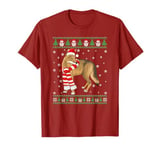 Coyote Animal Santa Reindeer Hat Ugly Christmas T-Shirt