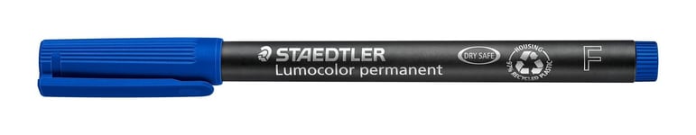 STAEDTLER 318-3 Lumocolor Permanent Pen, Fine Line Width, 0.6mm - Blue (Box of 1