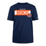 DENVER BRONCOS New Era Casquette NFL T-Shirt régulier Haute densité Encre sérigraphiée sur Le Devant Graphique Original Team Couleur Unisexe Marine