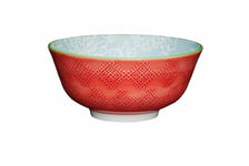 KitchenCraft Leaf Print and Terracotta Look Ceramic Bowls